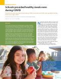 Cover page: Schools provided healthy meals even during COVID