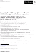 Cover page: Synergistic China–US Ecological Research is Essential for Global Emerging Infectious Disease Preparedness