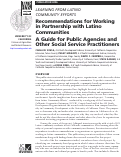 Cover page: Recommendations for Working in Partnership with Latino Communities: A Guide for Public Agencies and Other Social Service Practitioners