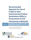 Cover page: Recommended Approach for Use of Cradle-to-Gate Environmental Product Declarations (EPDs) in Procurement of Civil Infrastructure Materials