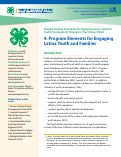 Cover page: Program Elements for Engaging Latinx Youth and Families