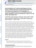 Cover page: Recommendations for Screening and Management of Late Effects in Patients with Severe Combined Immunodeficiency after Allogenic Hematopoietic Cell Transplantation: A Consensus Statement from the Second Pediatric Blood and Marrow Transplant Consortium International Conference on Late Effects after Pediatric HCT.