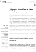 Cover page: Valuing the Role of Time in Urban Ecology