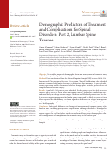 Cover page: Demographic Predictors of Treatment and Complications for Spinal Disorders: Part 2, Lumbar Spine Trauma.
