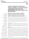 Cover page: A Phase II Study to Evaluate the Safety and Efficacy of Prasinezumab in Early Parkinson's Disease (PASADENA): Rationale, Design, and Baseline Data
